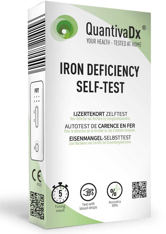 QuantivaDx Ijzertekort Zelftest - Ferritine Detectie - Vingerprik