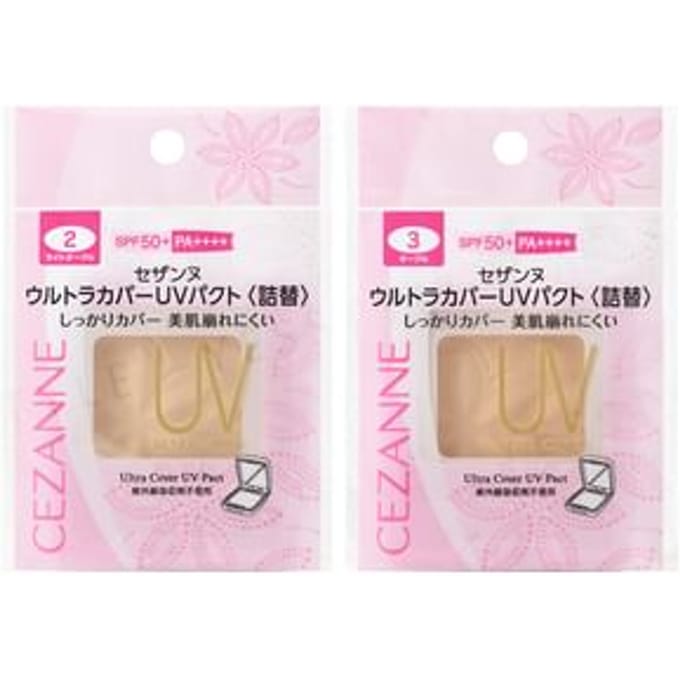 CEZANNE - Ultra Cover UV Pact SPF 50+ PA++++ 2 Light Ocher - Refill