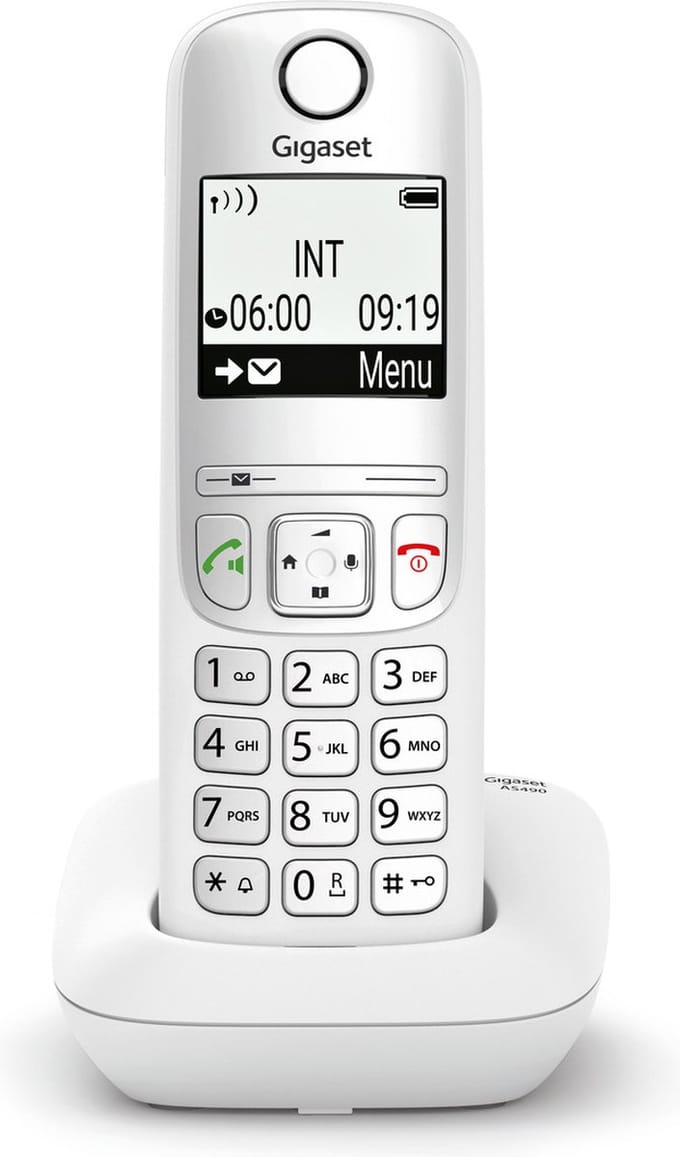 Gigaset AS490 Analoge-/DECT-telefoon Nummerherkenning Wit