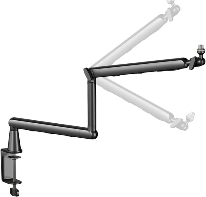 Microfoon Bom Arm - Microfoonhouder - Audio Opnames - Schokabsorberend Ontwerp - 64 cm - Zwart