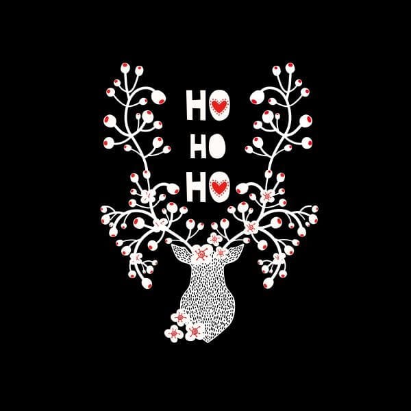 Ho Ho Ho Reindeer Women's T-Shirt - Black - 3XL