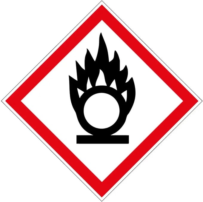 GHS03 oxiderende stoffen bord | gecoat dibond materiaal | 30 x 30 cm