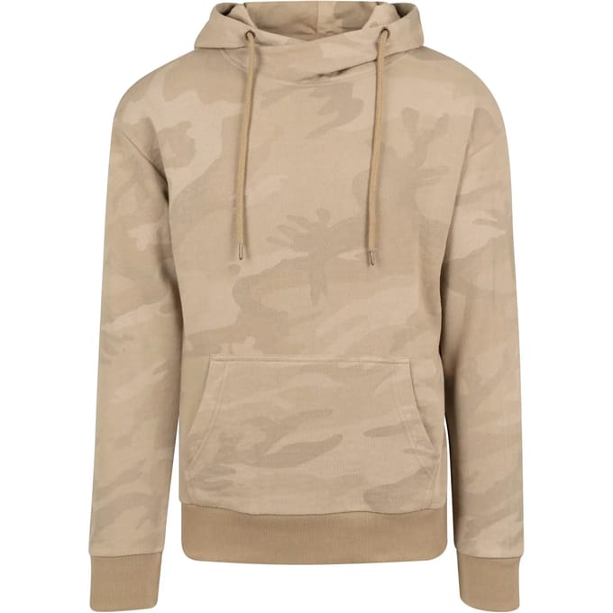 Urban Classics - High Neck Camo Hoodie/trui - M - Beige