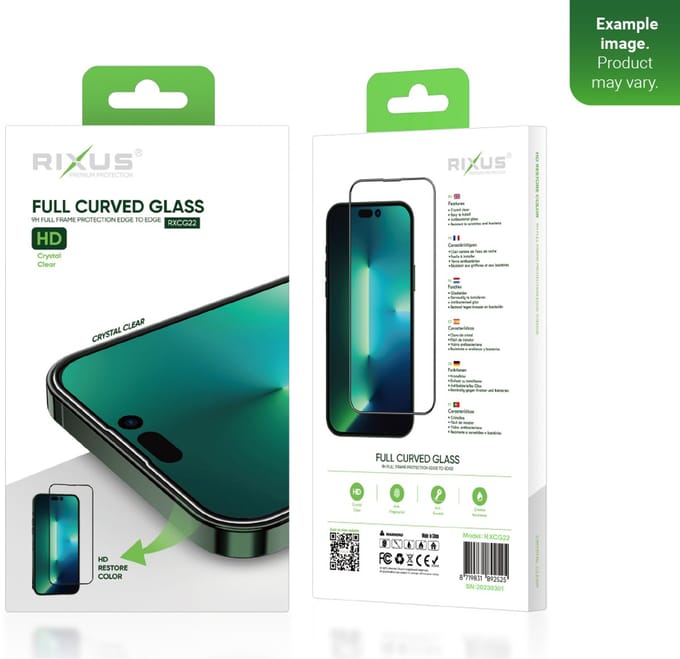 Rixus Clear HD Full Curved Edge Tempered Glass For Apple iPhone 15 Pro Max