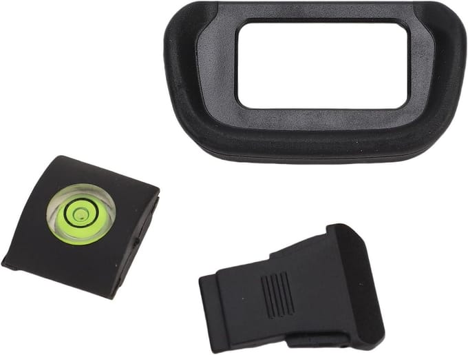 Camera Oogschelp - Zoeker Accessoire - Lange Opnames - Ingebouwde Waterpas - 12 x 7 x 1 cm - Zwart