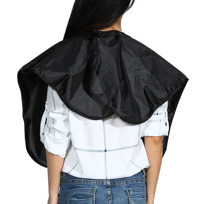 Tablier de coiffure pour coupe de cheveux, Cape résistante à l'eau black