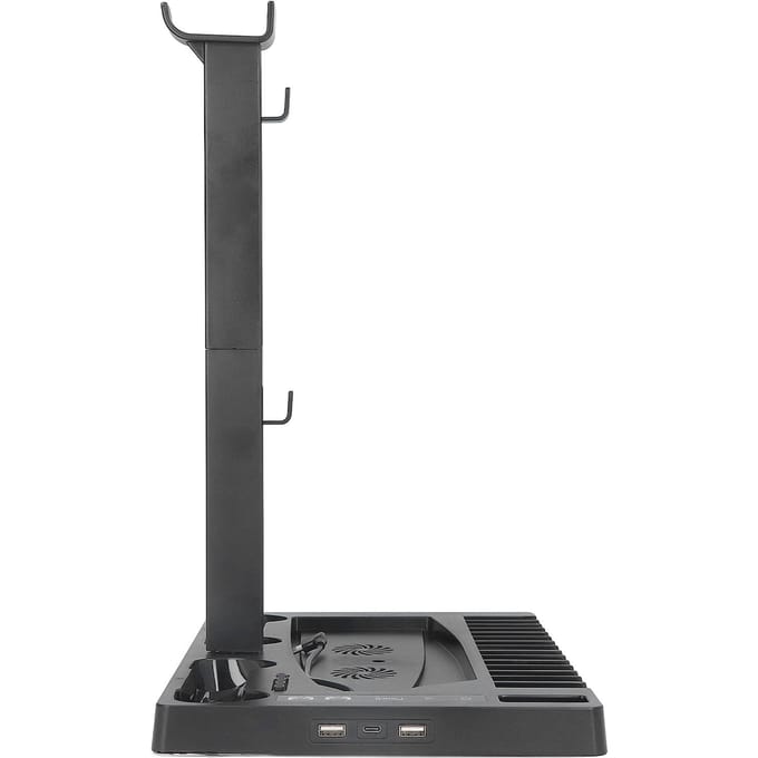 Voor PS5 Verticale Standaard Koelventilator Professioneel Dubbel Controller Oplaadstation met Koptelefoon white