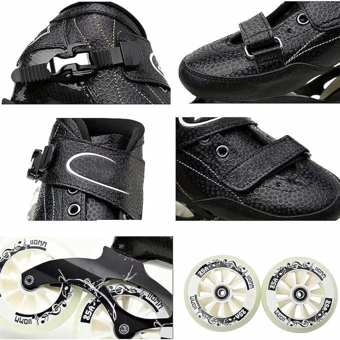 Inline Skates - Rolschaatsen - Snelheid & Training - Lichtgewicht Aluminium Frame - 110 mm Wielen - Blauw