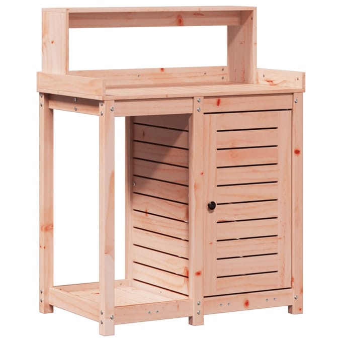 vidaXL - Oppottafel - met - schappen - 82,5x50x109,5 - cm - massief - douglashout