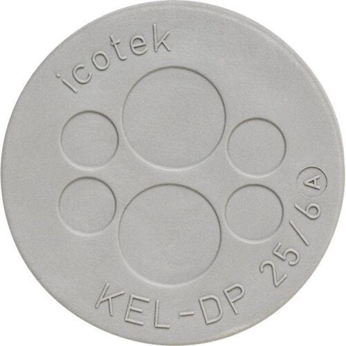 Icotek KEL-DP 50/35 Kabeldoorvoeringsplaat Klem-Ø (max.) 5.2 mm Elastomeer Grijs 1 stuk(s)