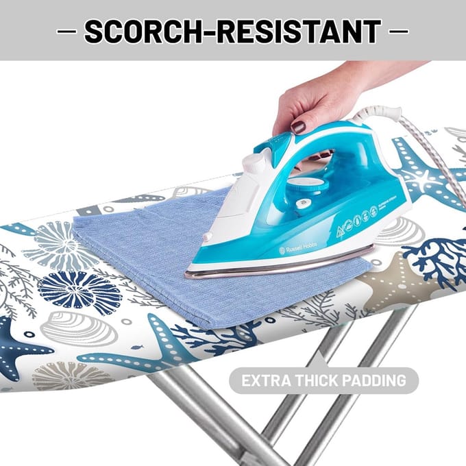 Extra dikke en hittebestendige strijkplankhoes met antislip en elastische rand