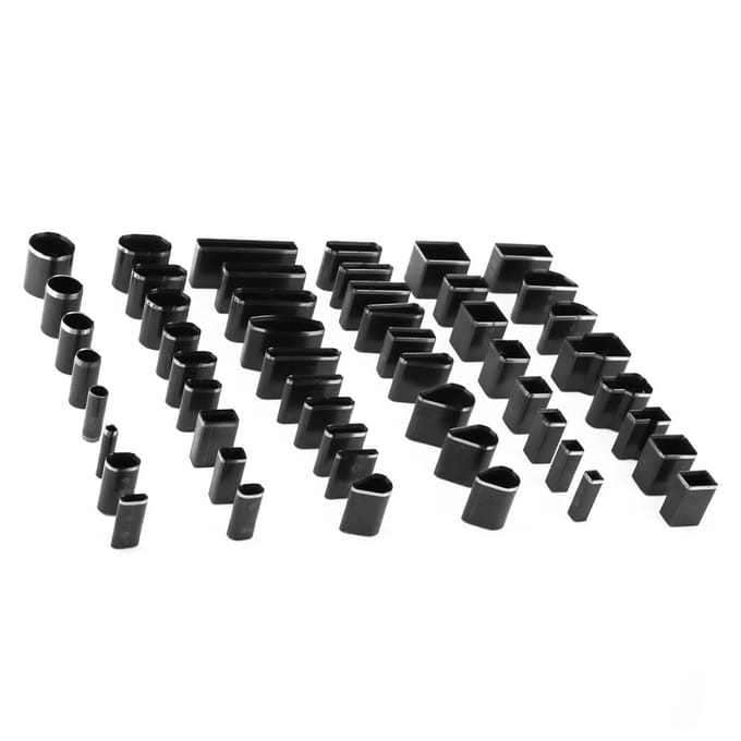 52 stuks Multi Vorm Leer Gat Pons Cutter Gereedschap Set Handgemaakt DIY Ambacht Leer Pons black
