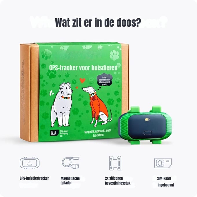 RUX® GPS Tracker hond - GPS Tracker - GPS Trackers - Groen en Zwart - 12cm x 11cm x 5cm; 8.5 g
