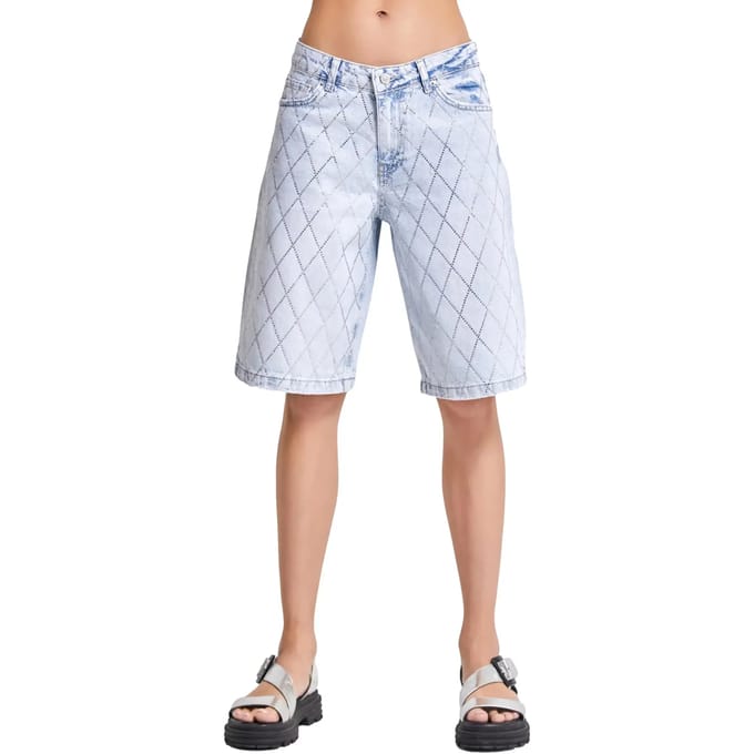It's Basic - Rhinestone Bermuda Denim Short