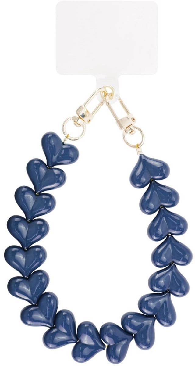 Yehwang - Telefoonkoord Hartjes - Donkerblauw - Goudkleurig - Trendy - Must