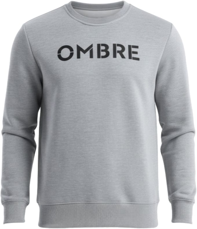 OMBRE Sweater - Regular Fit - Katoen - Lange Mouw Lichtgrijs Gemêleerd M