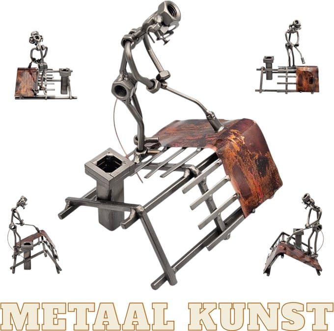 Dakdekker-metaal beeld-metaal kunst-dak vilt-uniek-het best cadeau-sinterklas gift-kerst-geschenk