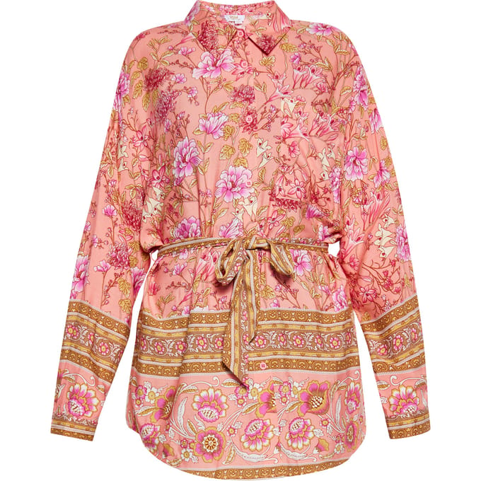 usha Blouse Dames Lichtroze veelkleurig