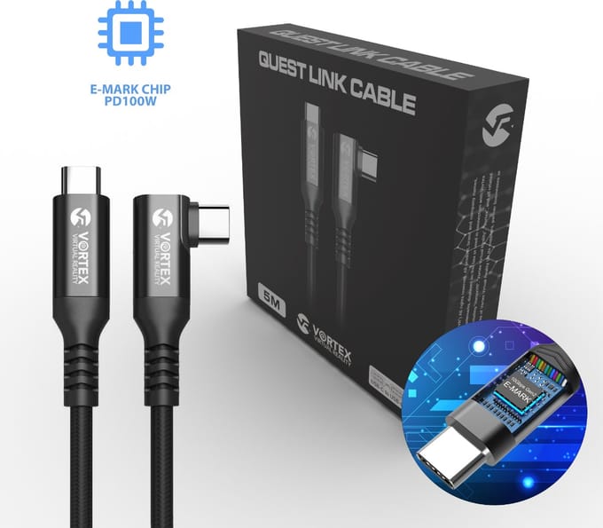 5m USB-C PD100W-kabel voor Meta Quest Link / Oculus Link - 10 Gbps hoge snelheid data & snel opladen, compatibel met Meta Quest 3, 2, Pro & PICO 4