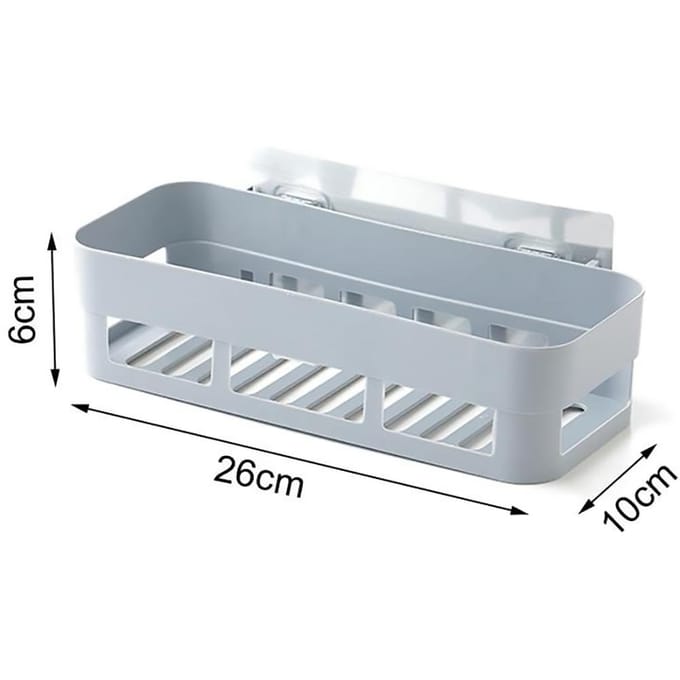 Plastic Wandgemonteerde Zelfklevende Douchemand Opbergplank Organizer voor Thuis Badkamer (Wit) wit