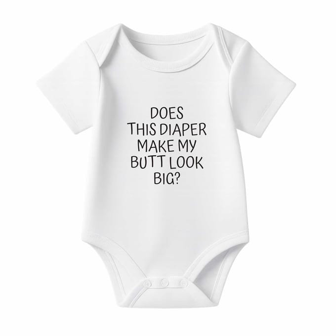 Romper Does this diaper make my butt look big? - wit - korte mouw