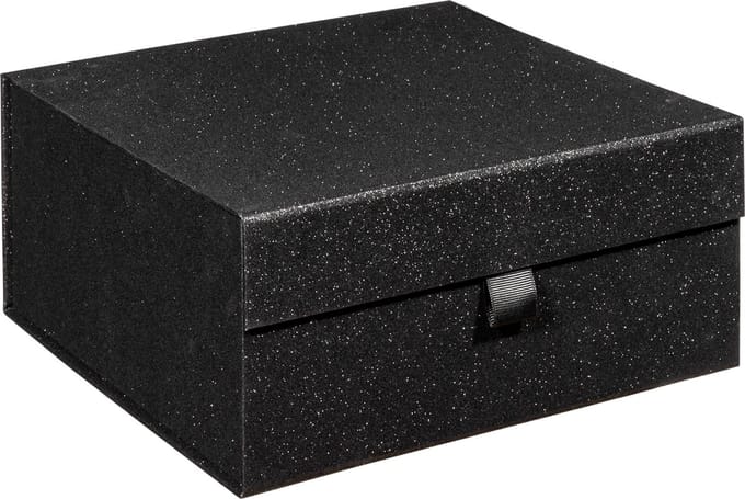 Giftbox 'Glitter' ZWART, geschenkdoos, cadeaudoos, verjaardag, formaat 25x25x12cm (20 stuks)