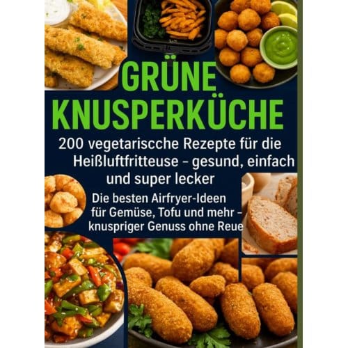 Grüne Knusperküche 200 Vegetarische Rezepte Für Die Heißluftfritteuse Gesund, - Lena Dirk