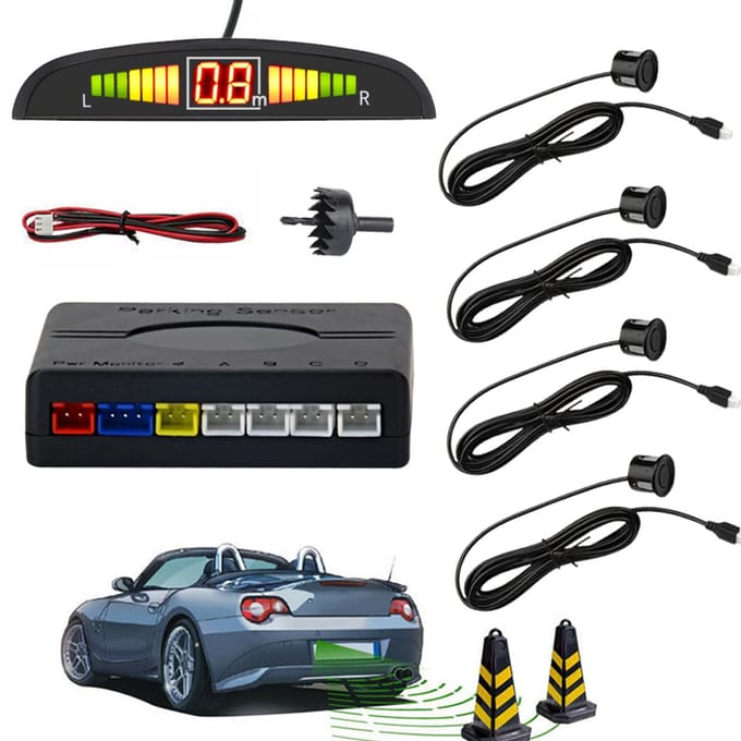 Awesafe Universele PDC parkeersensor - 4 sensoren - zwart