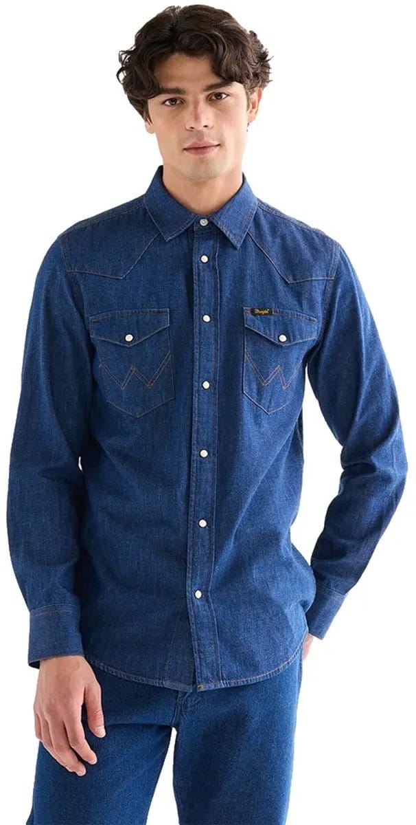Wrangler Western Overhemd Met Lange Mouwen Blauw S Man