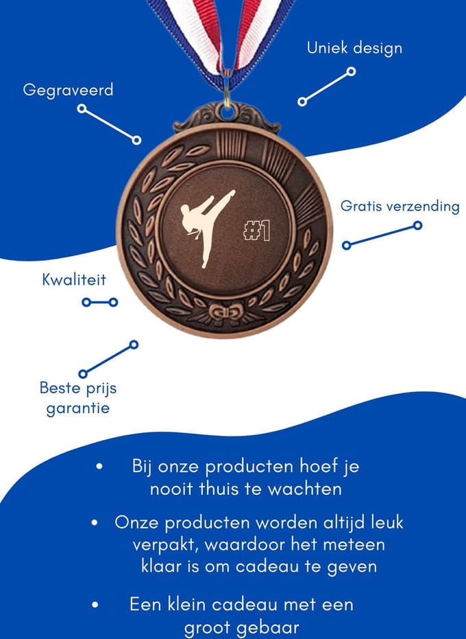 Akyol - karate 2 medaille bronskleuring - Karate - familie vrienden - cadeau