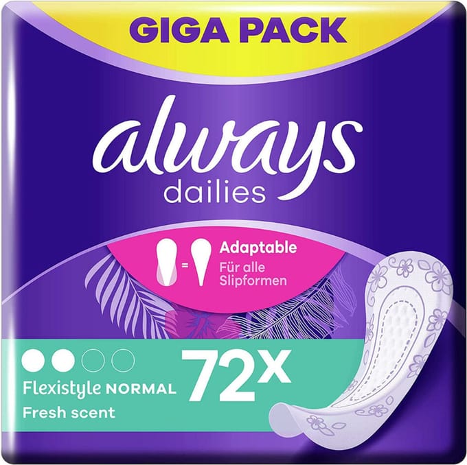 Always Daily Fresh Inlegkruisjes Normal 72 stuks