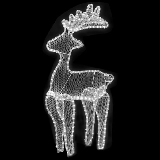 vidaXL - Kerstversiering - rendier - met - mesh - 306 - LED's - 60x24x89 - cm
