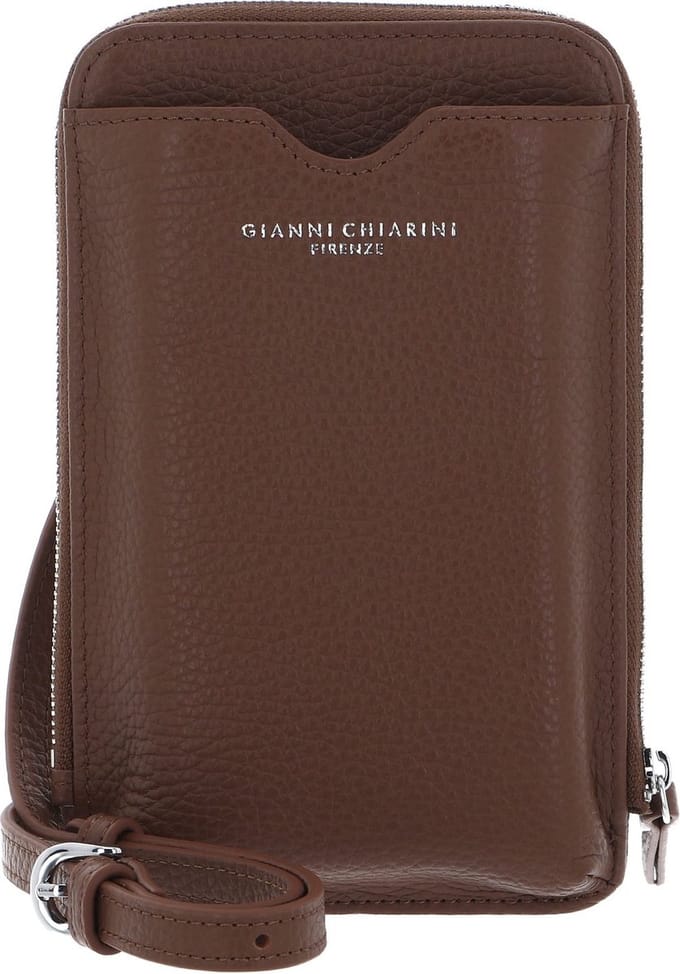 GIANNI CHIARINI Leren Telefoontasje Dollaro Smartphone Case Castoro Bruine