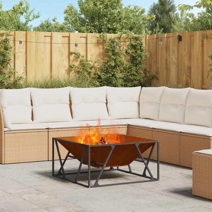 vidaXL - Vuurkom - Roestig - 80 - x - 80 - x - 40 - cm - weervast - staal