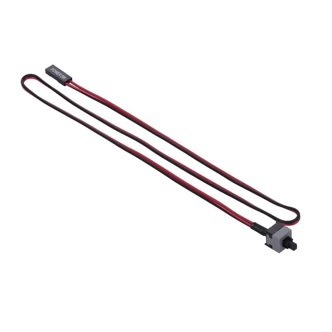PC-voedingskabel 48 cm 2-pins SW-kabel Aan/uit/reset-drukknop ATX Desktopcomputerbehuizing Moederbord Black Red black