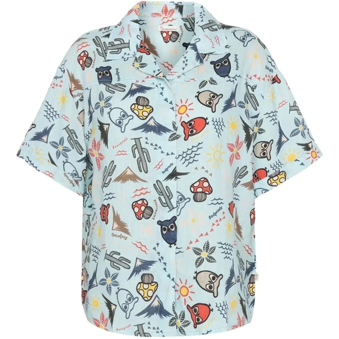 Dameshemd KnowledgeCotton Apparel Owl Cactus AOP GOTS/Vegam