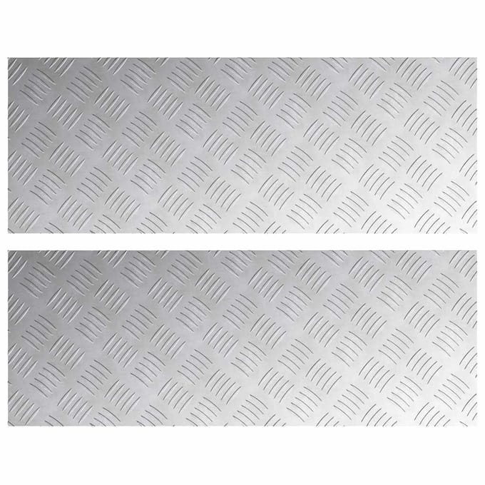 vidaXL Trapmatten 2 st 80 x 30 cm Zilver Aluminium Rechthoekig