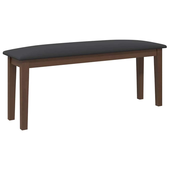 vidaXL - Bank - 110 - cm - massief - hout - rubber - bruin
