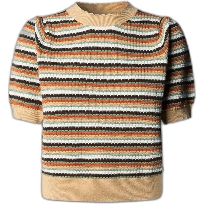 regular fit gebreid shirt met korte mouw model 'KAMIA LUREX'