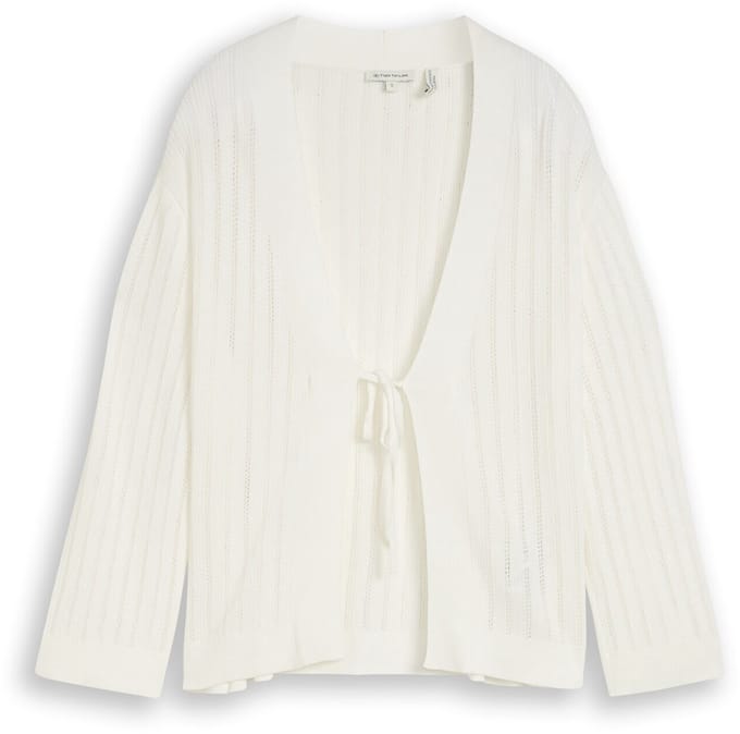 Tom Tailor - Vest met strikdetail - Maat M - Whisper White