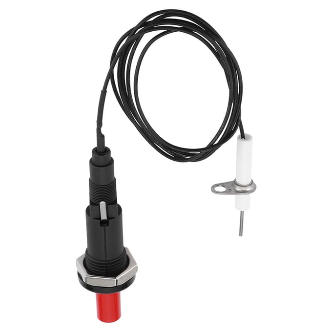 1 uit 2 piëzo-vonkontstekingsset BBQ-grill drukknopontsteker voor open haard gas wit