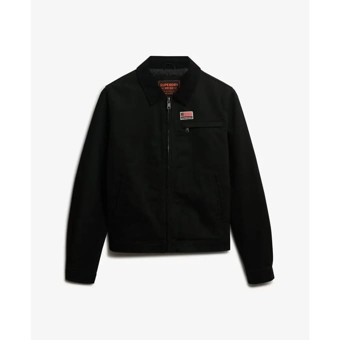 Superdry Cord Collar Quilt Ranch Jas Zwart L Vrouw