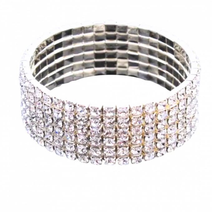 Strech armband- Strass 6 rijen - Charme Bijoux