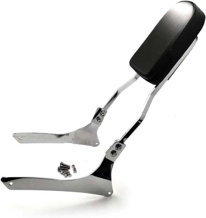 Motor Rugsteun - Zijsteun Kussen - Comfortabel Rijden - Inclusief Montagemateriaal - 19 Inch Hoog - Chroom