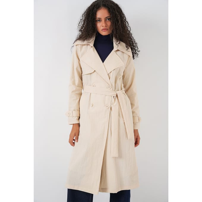 Dubbelzijdige Lange Trenchcoat met Zakjes