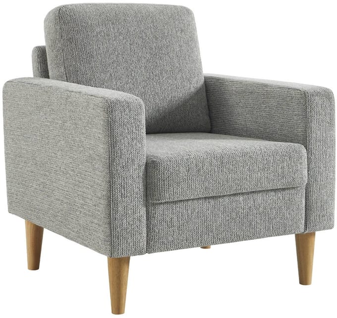 sweeek - Fauteuil rubberhout en chenille bekleding - bjorn