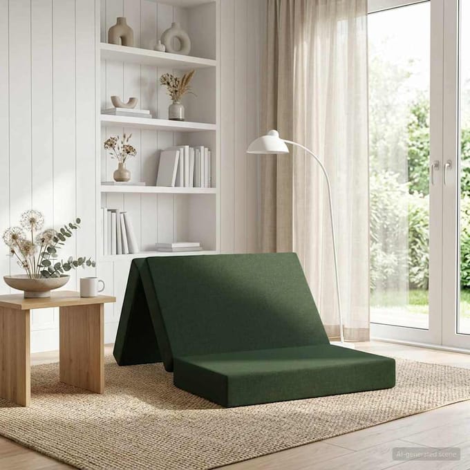 vidaXL - Vouwbare - Sofa - Bed - 80 - x - 67 - x - 45 - cm - Donkergroen
