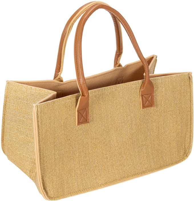 Tas van vilt met raffia-look, 50 cm x 25 cm x 25 cm