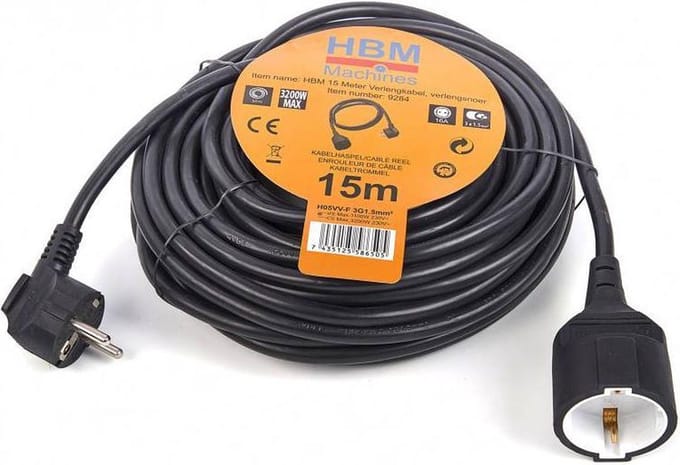 HBM verlengkabel, verlengsnoer 15 meter