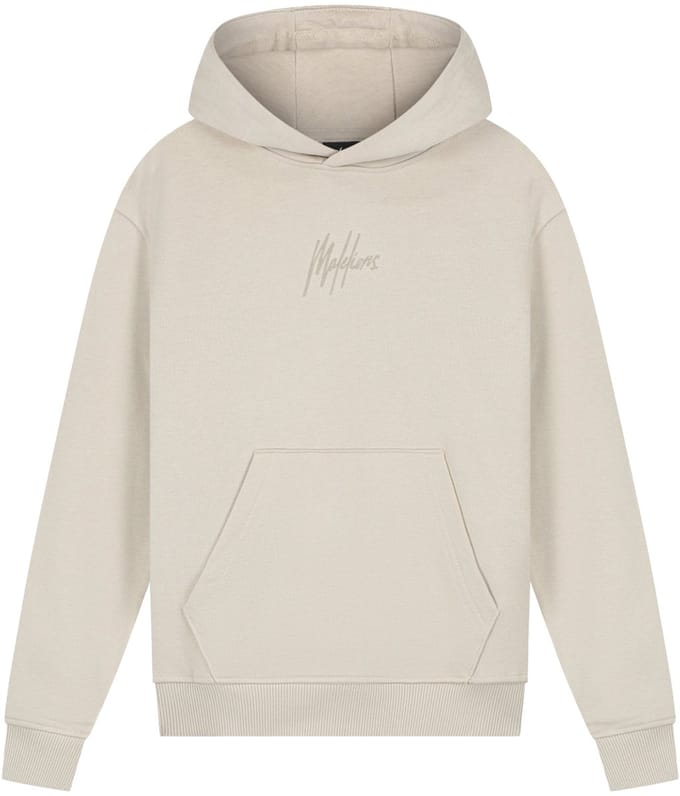 Malelions striped signature hoodie in de kleur ecru.